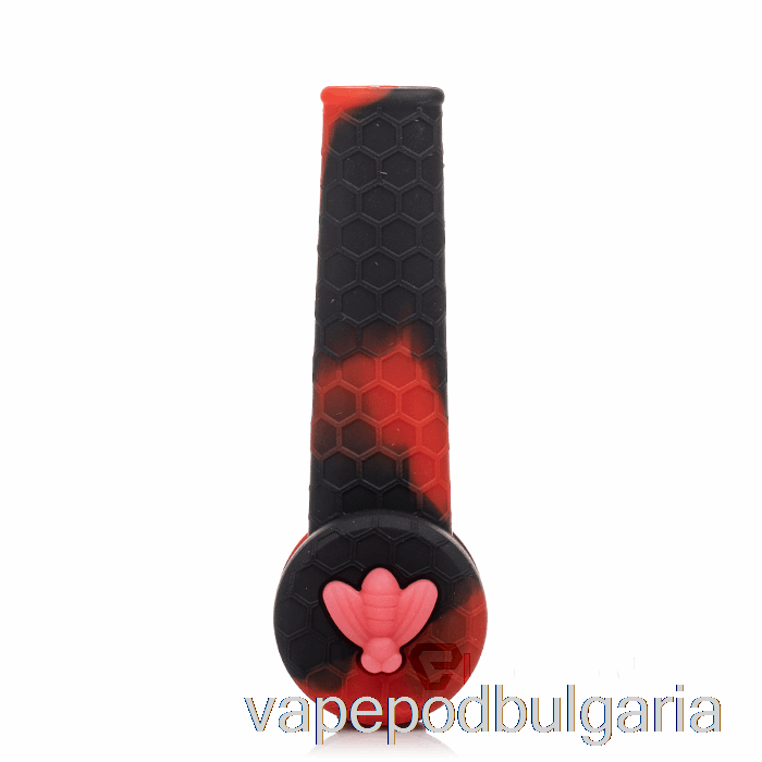 Vape 10000 Дръпки Stratus Trio Silicone Pipe Crimson (черно/червено)